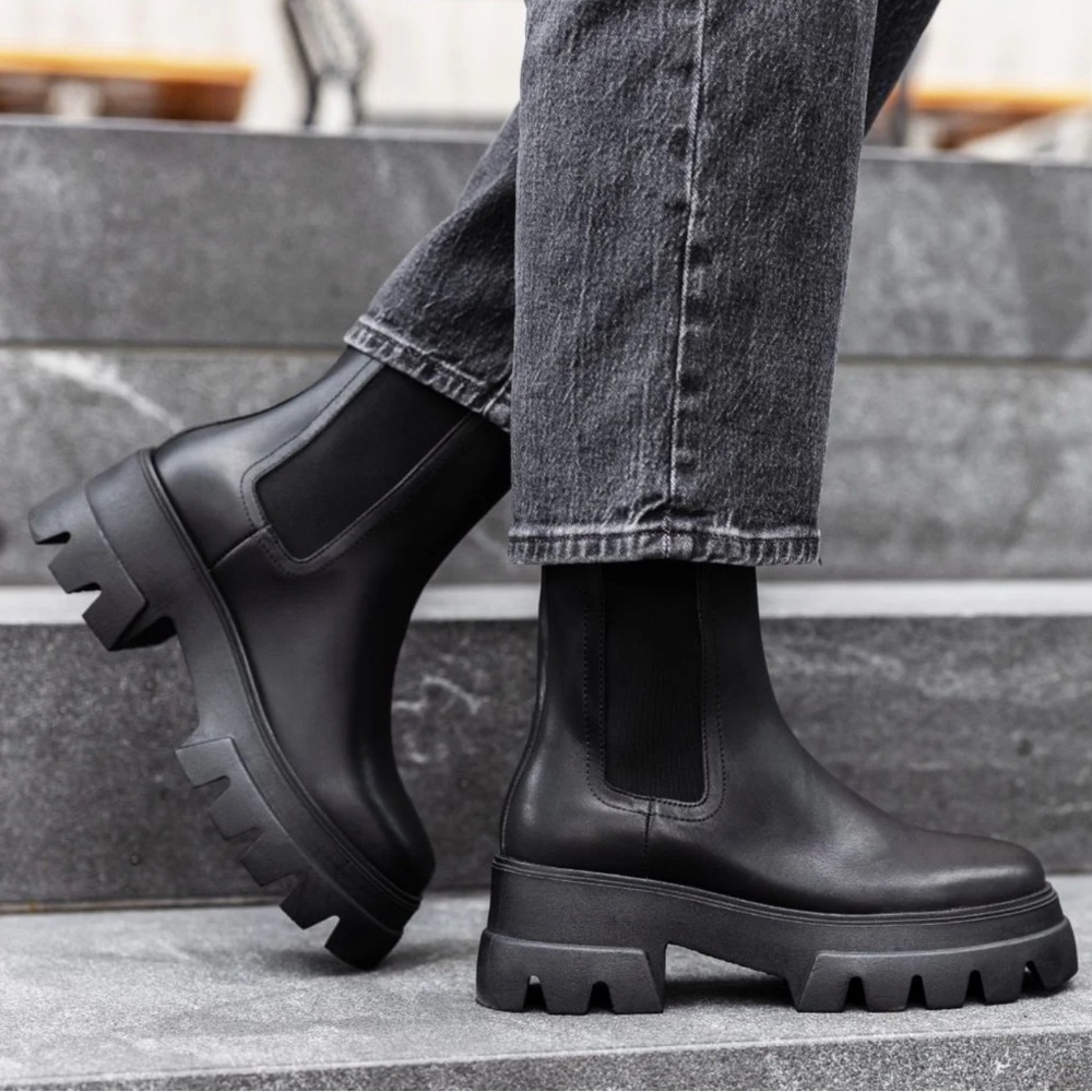 Thursday Boot Company Black Chunky Chelsea Combat Boots